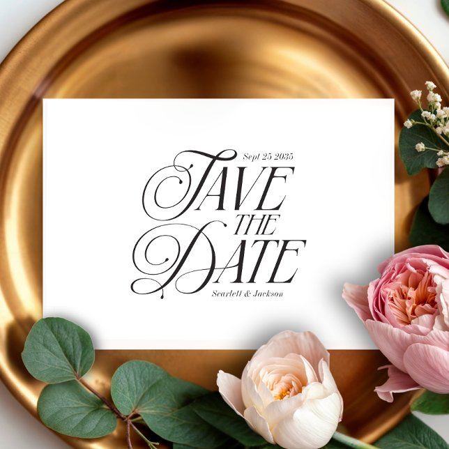 Save The Date Moderne Élégante calligraphie Simple Mariage (Créateur téléchargé)