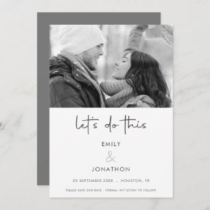 Save The Date Moderne Faisons Cette Photo Black White Enregistre