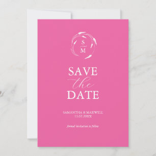 Save The Date Moderne Fuchsia Rose Minimal Enregistrer La Date