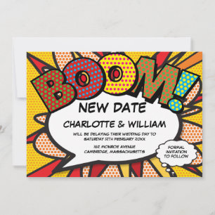 Save The Date Moderne Fun Changer la date Comic Book