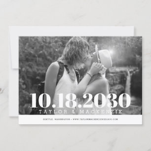 Save The Date Moderne Gras Simple Mariage minimal