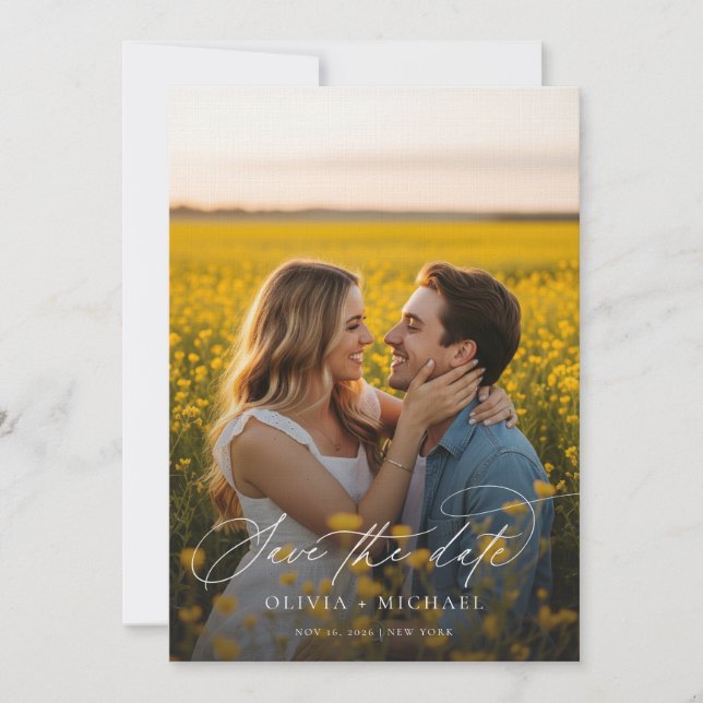 Save The Date Moderne minimaliste 2 Mariage photo (Devant)
