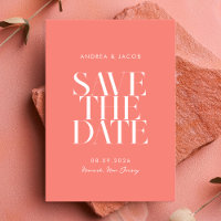 Moderne minimaliste Coral rose Mariage chic