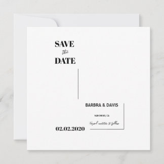 Save The Date Moderne minimaliste Couple Mariage Silhouette