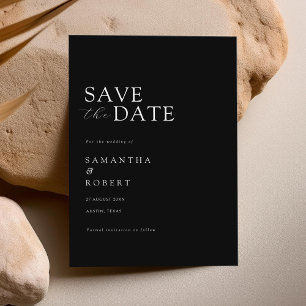 Save The Date Moderne minimaliste Mariage noir et blanc