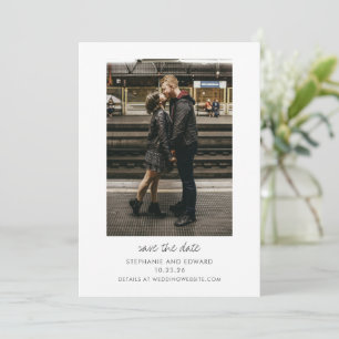 Save The Date Moderne minimaliste noir blanc Mariage photo simpl