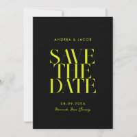 Moderne minimaliste noir Jaune Mariage chic