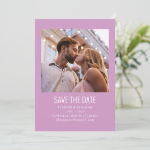 Save The Date Moderne Minimaliste Photo Mariage Mignon Violet