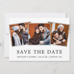 Save The Date Moderne Minimaliste Simple 3 Photo Enregistrer La 