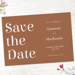 Save The Date Moderne Minimaliste Terracotta Mariage Économisez