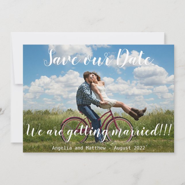 Save The Date Moderne Nous Nous Marions Photo (Devant)