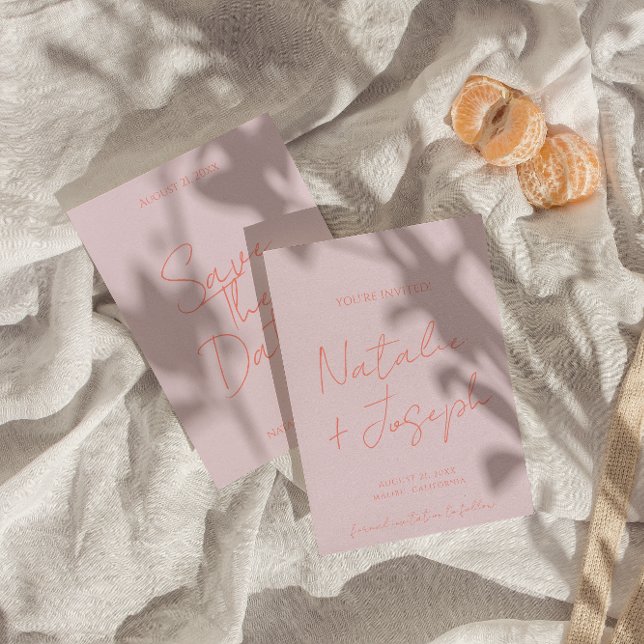 Save The Date Moderne rose coloré Whimsical Pastel Mariage amusa (Créateur téléchargé)