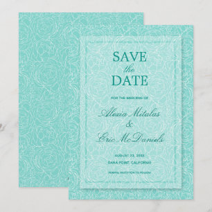 Save The Date Moderne Rose  Mariage Floral