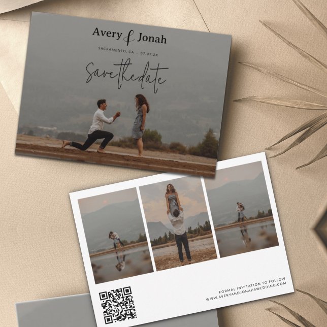 Save The Date Moderne simple élégant 4 Mariage photo (Créateur téléchargé)