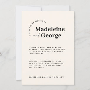 Save The Date Moderne simple et élégante typographie noir et bla
