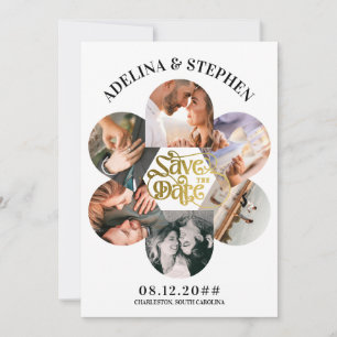 Save The Date Moderne Simple Script 6 Photo QR CODE Enregistrez 
