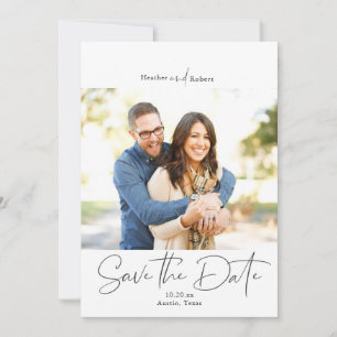 Save The Date Moderne Typographie simple Photo Enregistrer la da