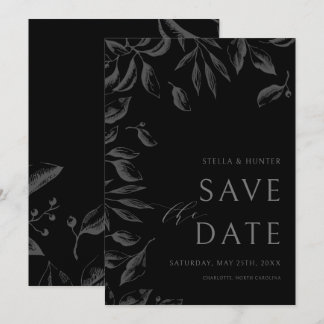 Save The Date Moderne Victorien Monochrome Verdure Enregistrer l