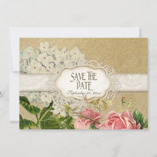 Save The Date Moderne Vintage Lace Tasse Tacheté d'Hydrangea et 
