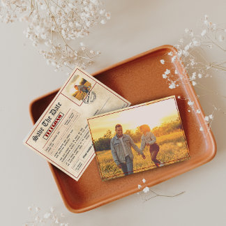 Save The Date Modifiable Rustique Photo de style ancien