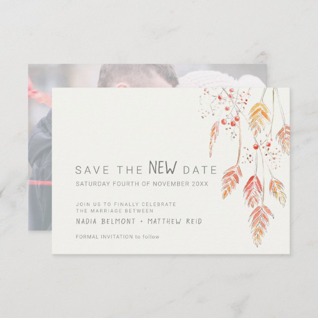 Save The Date modification de l'événement mariage enregistrer la (Devant / Derrière)