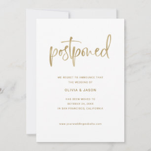 Save The Date Modifier la date   Faux Gold Script sur blanc
