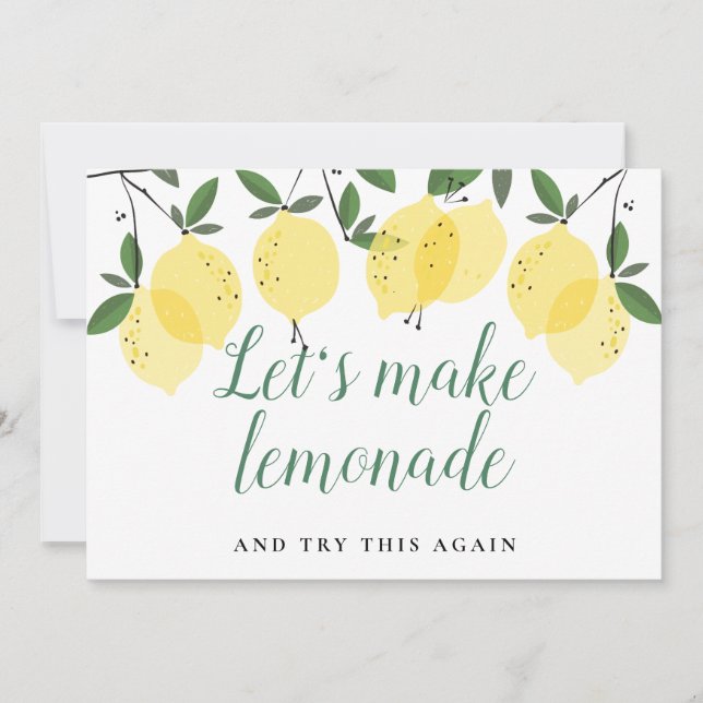 Save The Date Modifier la date Fête des mariées Lemons reportés (Devant)