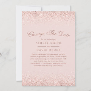 Save The Date Modifier La Date Rose Gold Confetti Blush Pink