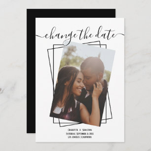 Save The Date Modifier La Date Typographie Photo Mariage Card
