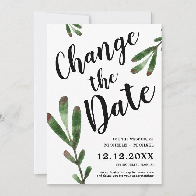 Save The Date Modifier Le Report Mariage Date (Devant)