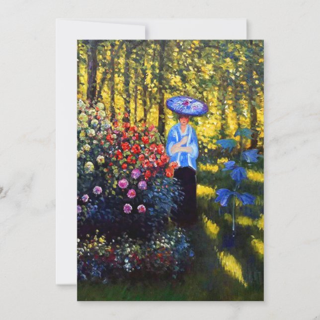 Save The Date Monet Woman avec un parasol dans le jardin (Devant)