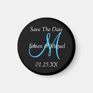 Save The Date Monogram Custom Wedding Information Magnet