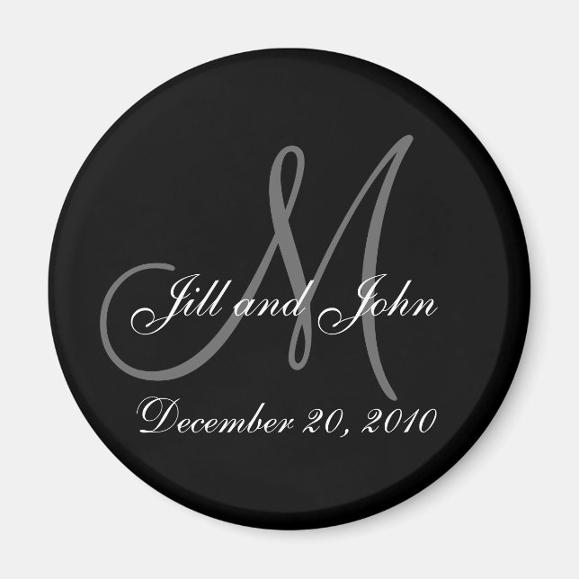 Save the Date Monogram & First Names Magnet (Front)