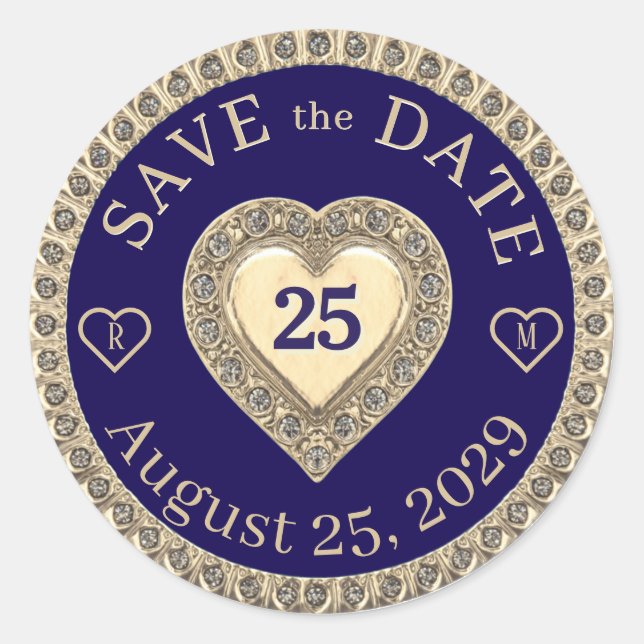 Save the Date Monogram Gold Seal (Front)