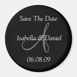 Save The Date Monogram Magnet