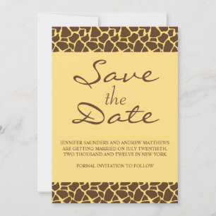 Save the Date Monogram Safari Wedding Invitation