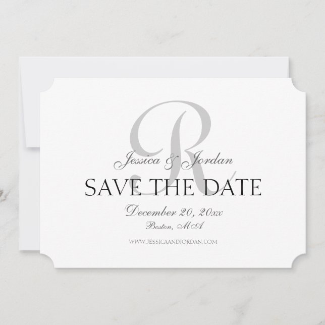 Save The Date Monogramme classique Enregistrer la date de l'anno (Devant)