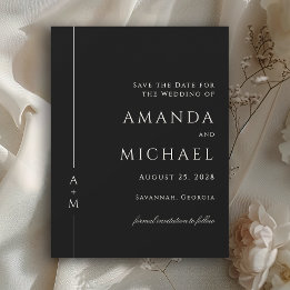 Save The Date Monogramme classique simple et élégant Enregistrer