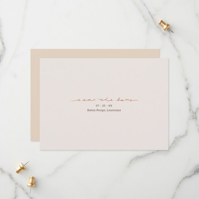 Save The Date Monogramme croix mariage chrétien (Devant/Arrière en situation)