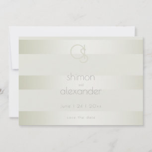 Save the date Monogramme de bande de mousse pâle