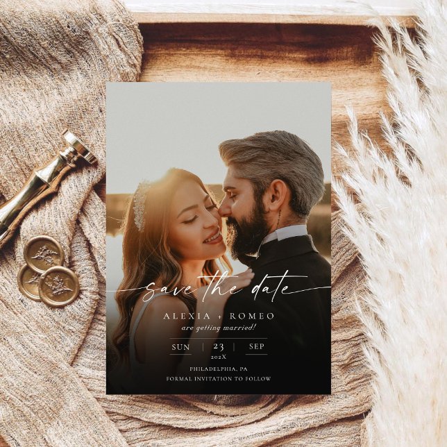 Save The Date Monogramme de mariage en écriture calligraphique é (Créateur téléchargé)