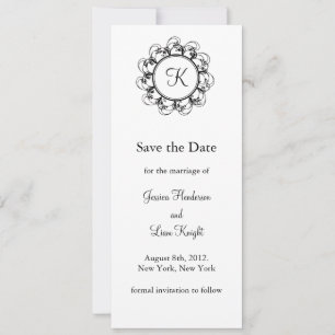 Save The Date Monogramme Enregistrer la date (blanc)