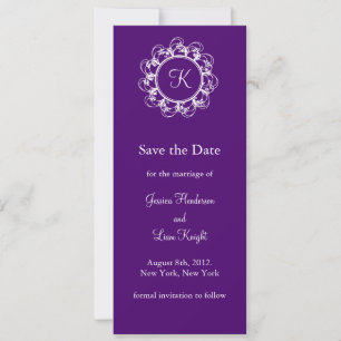Save The Date Monogramme Enregistrer la date (violet)