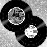 Monogramme et Photo de Disque Vinyle - Blanc
