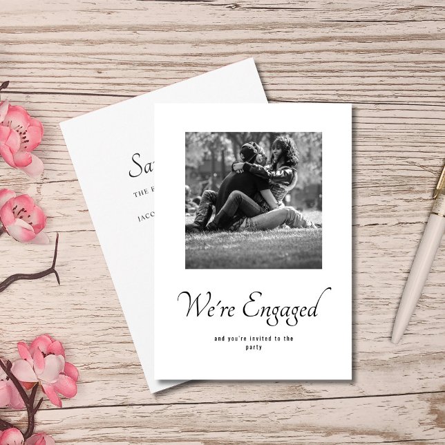 Save The Date Monogramme Mariage Engagement Partie Photo Invitat (Créateur téléchargé)