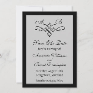 Save The Date Monogramme mariage Enregistrer la date en gris