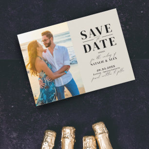 Save The Date Monogramme minimaliste Beige Site Web QR Code Imag