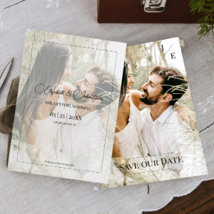 Save The Date Monogramme minimaliste Noir