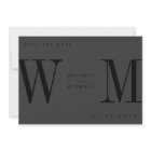 Monogramme minimaliste noir mat moderne Mariage