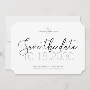 Save The Date Monogramme moderne minimal Enregistrer la date